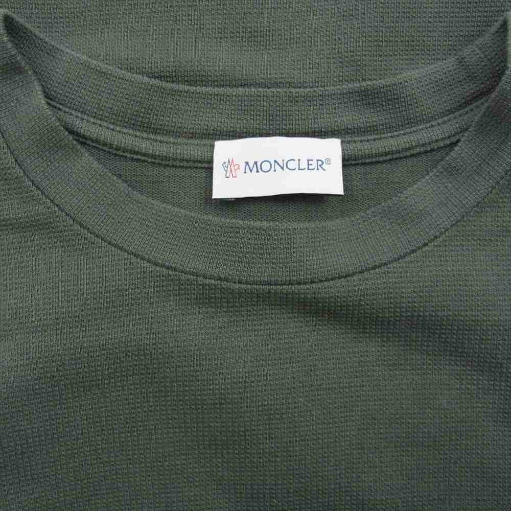 MONCLER モンクレール H20918D00005 国内正規品 LS TSHIRT ワッペン サーマル ワッフル 長袖 クルーネック Tシャツ チャコール系 S【中古】