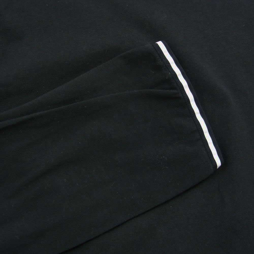 MONCLER モンクレール G10918D71510 国内正規品  MAGLIA GIROCOLLO 袖ライン 縦ロゴ 長袖 クルーネック Tシャツ ブラック系 M【中古】