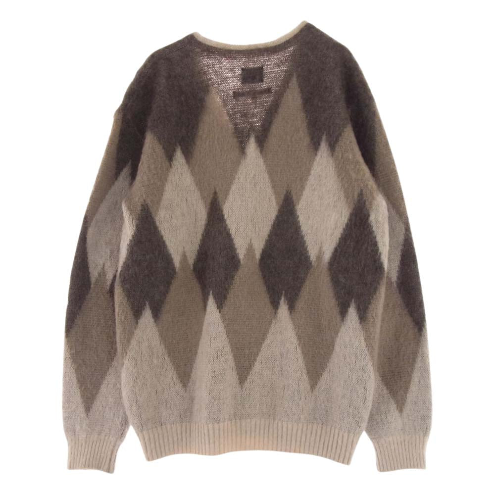 Needles ニードルス 20AW HM380 UNION ユニオン Mohair Cardigan アーガイル モヘア カーディガン  ブラウン系 グレー系 オフホワイト系 XL【中古】