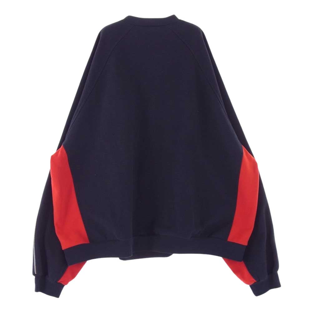 BALENCIAGA バレンシアガ 22SS 699217 TMV93 LION CREST SPORTY B ライオンクレスト スポーティB オーバーサイズ クルーネックスウェットトレーナー ネイビー系 レッド系 4【中古】