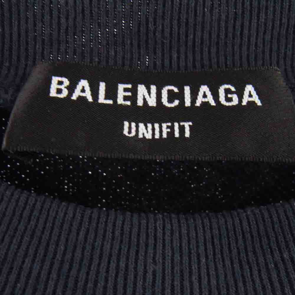 BALENCIAGA バレンシアガ 22SS 699217 TMV93 LION CREST SPORTY B ライオンクレスト スポーティB オーバーサイズ クルーネックスウェットトレーナー ネイビー系 レッド系 4【中古】