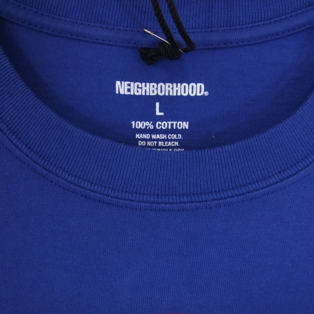 NEIGHBORHOOD ネイバーフッド 24SS 241PCNH-ST24 NH . TEE SS-24 イーグル ロゴ プリント半袖 Tシャツ ブルー系 L【美品】【中古】