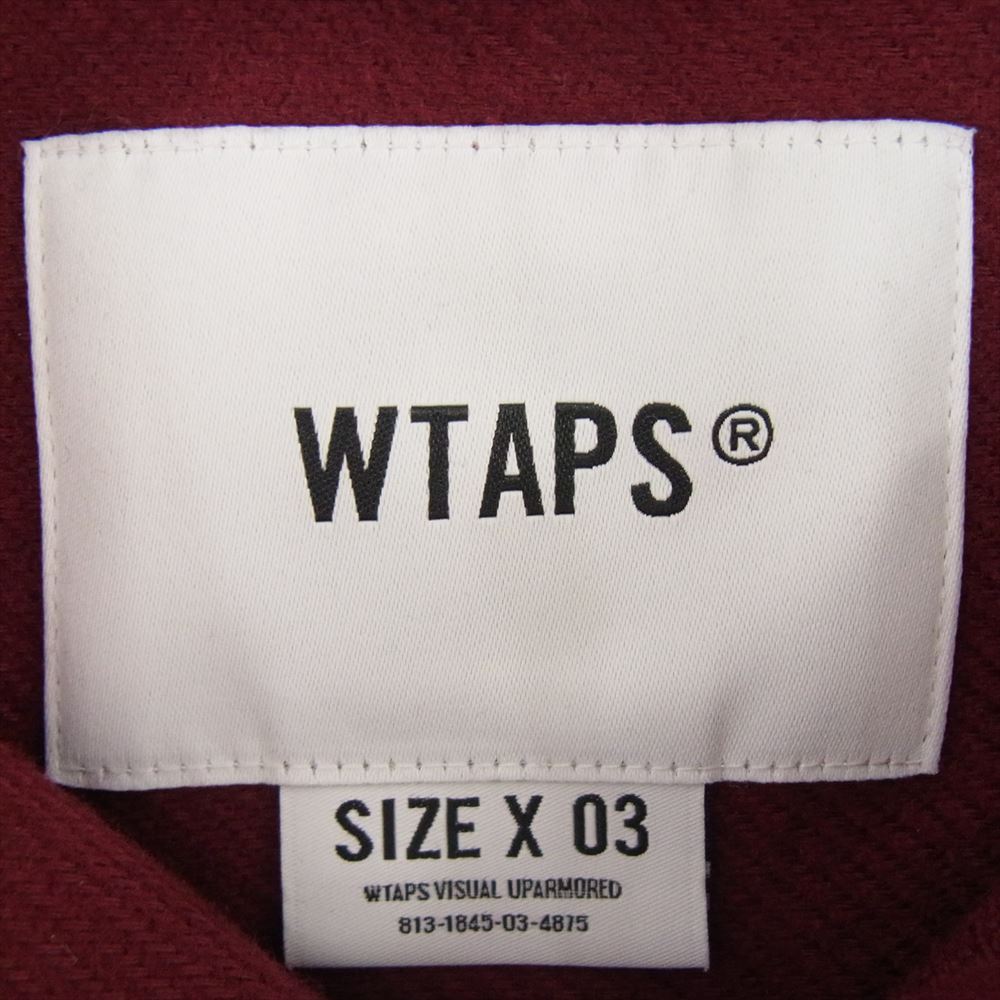 WTAPS ダブルタップス 23AW 232TQDT-SHM03 DECK 02 LS COTTON TWILL コットンツイル ワークシャツ ジャケット エンジ系 X03【美品】【中古】