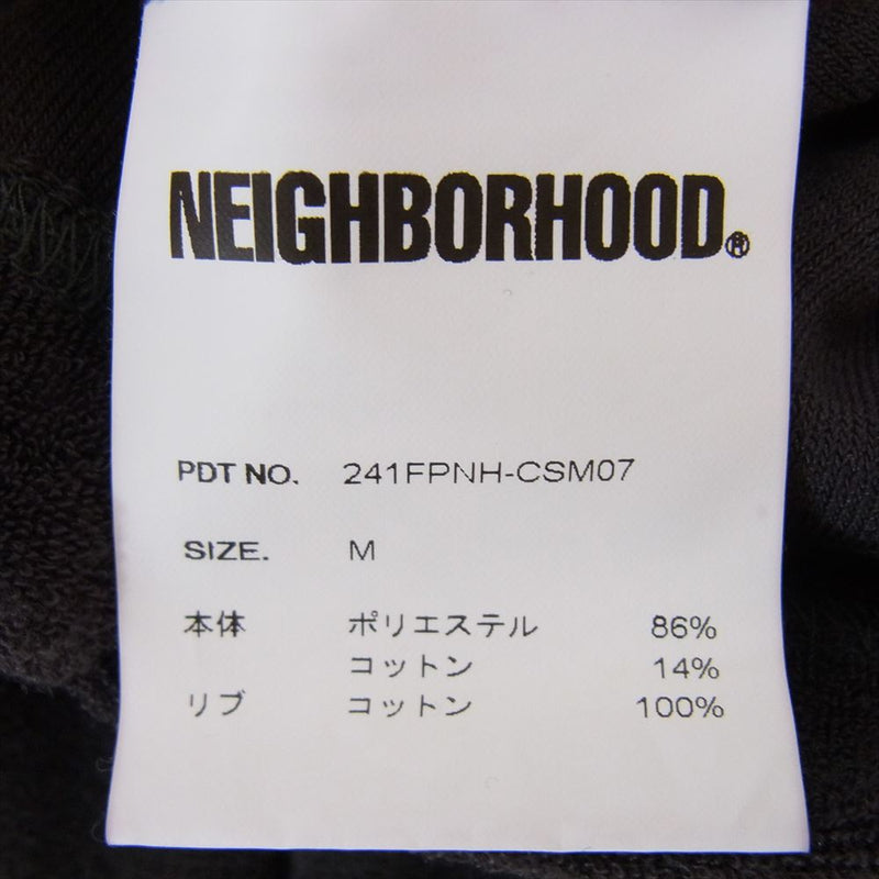 NEIGHBORHOOD ネイバーフッド 24SS 241FPNH-CSM07 PILE CREWNECK SS ロゴ刺繍 パイル地 ショートスリーブ クルーネック 半袖 カットソー ブラック系 M【美品】【中古】