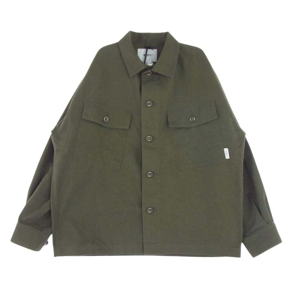 WTAPS ダブルタップス 23AW 232BRDT-SHM01 CBW LS COTTON TWILL BDUタイプ ロングスリーブ コットン ツイル 長袖 シャツ カーキ系 X02【美品】【中古】