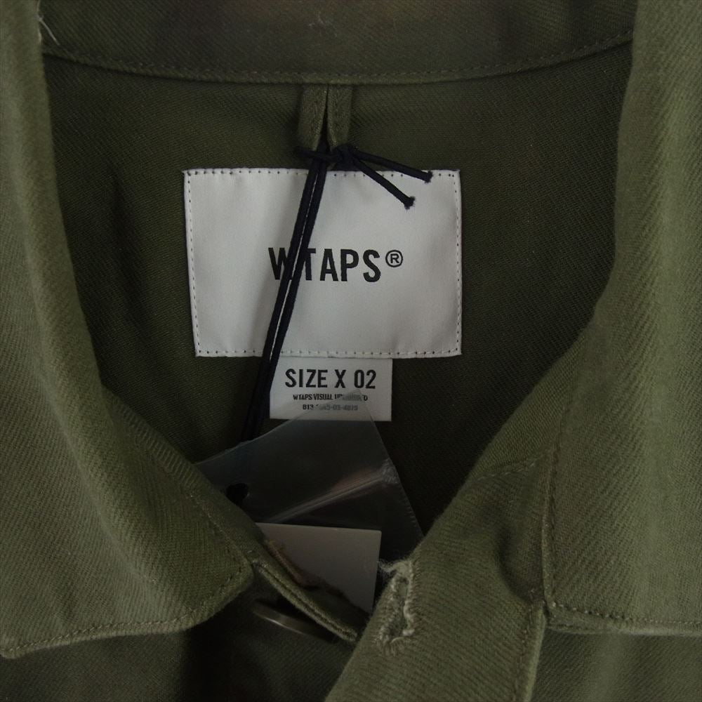 WTAPS ダブルタップス 23AW 232BRDT-SHM01 CBW LS COTTON TWILL BDUタイプ ロングスリーブ コットン ツイル 長袖 シャツ カーキ系 X02【美品】【中古】