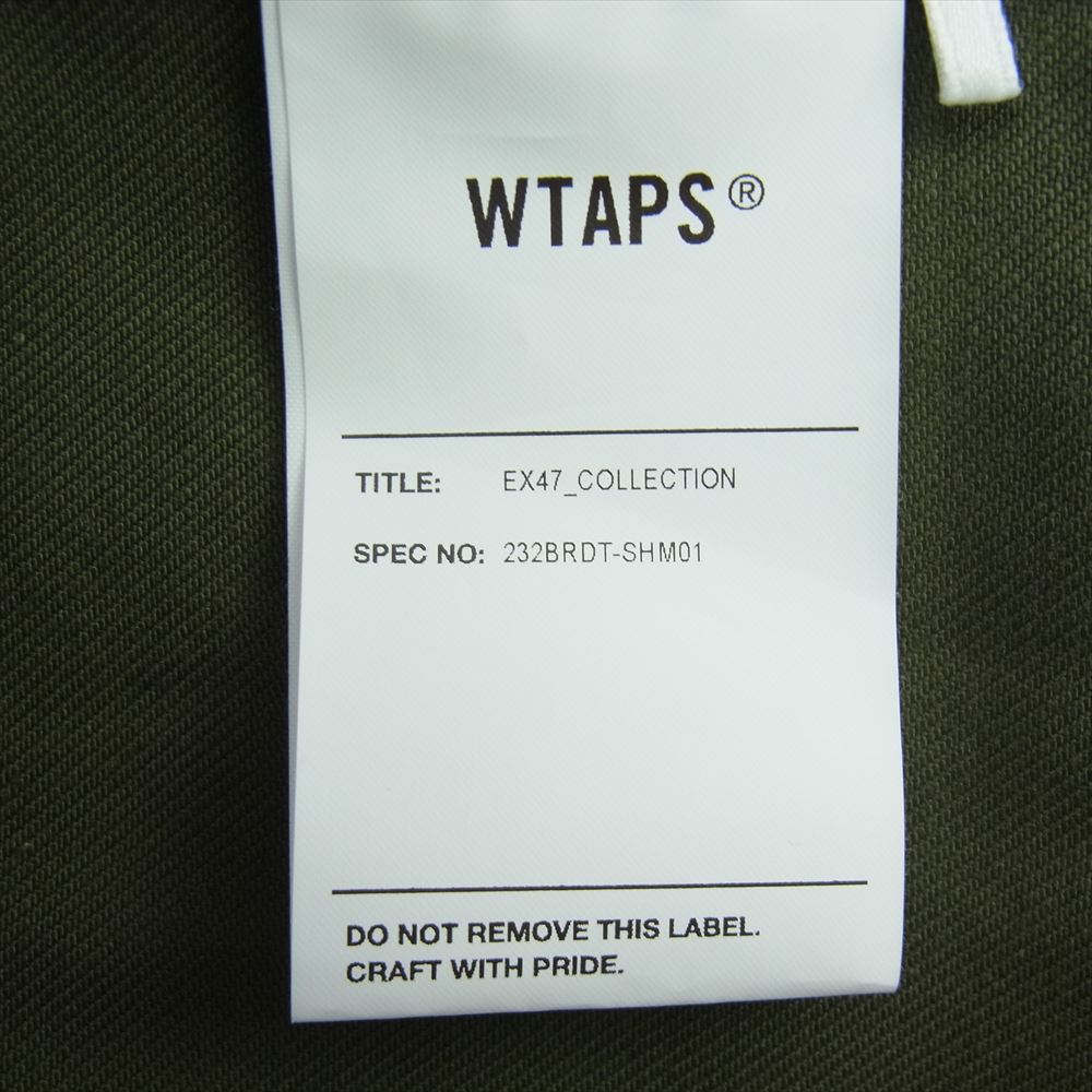 WTAPS ダブルタップス 23AW 232BRDT-SHM01 CBW LS COTTON TWILL BDUタイプ ロングスリーブ コットン ツイル 長袖 シャツ カーキ系 X02【美品】【中古】