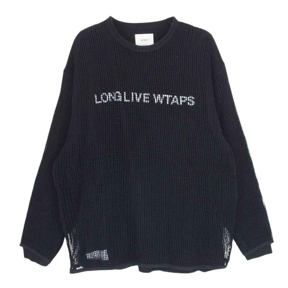 WTAPS ダブルタップス 24SS 241ATDT-CSM11 GHILL LS COTTON LLW ギル レイヤード メッシュ カットソー  ブラック系 X 02 【美品】【中古】