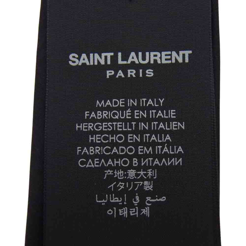 SAINT LAURENT サンローラン 747247 3Y011 イタリア製 シルク ナロー ネクタイ ブラック系【中古】