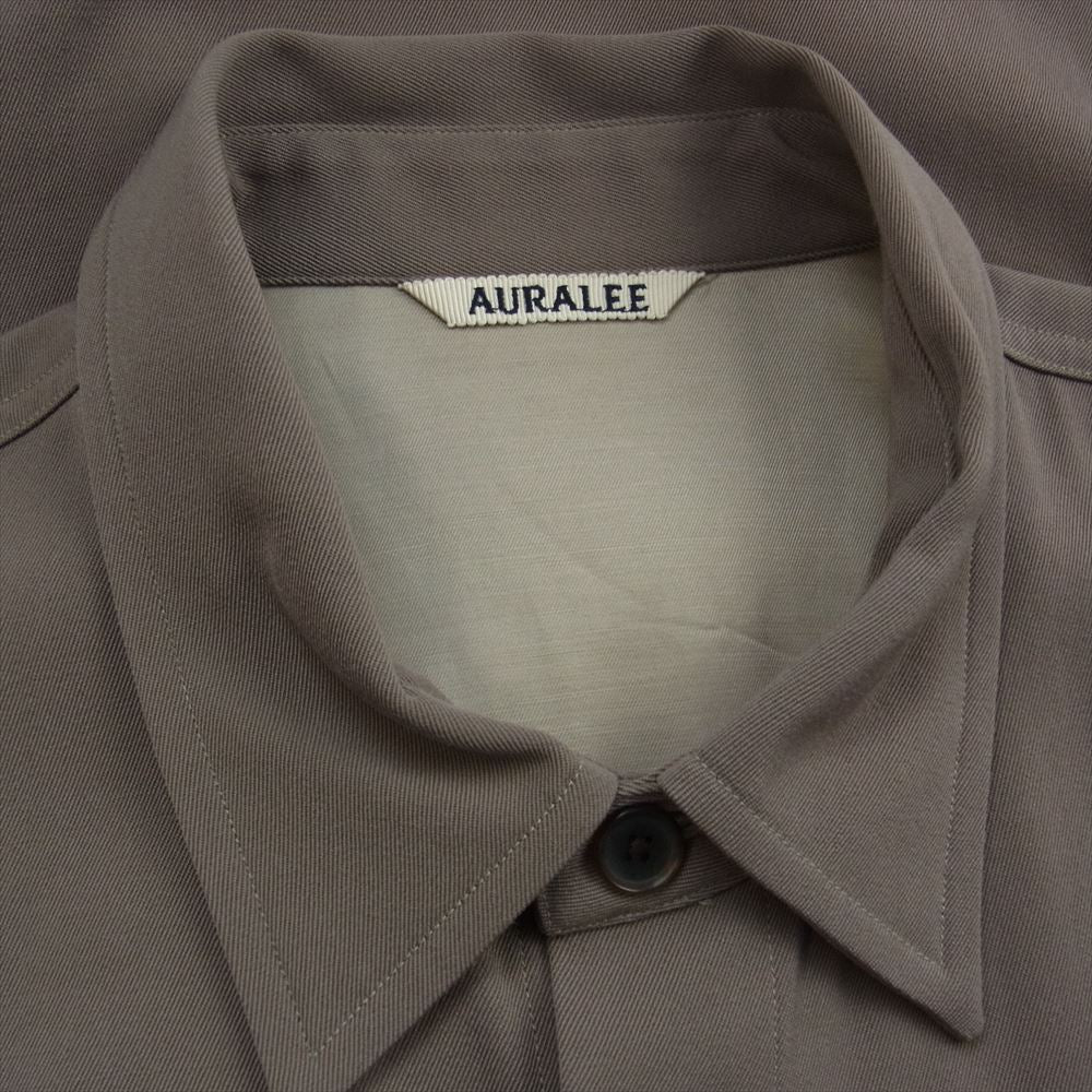 AURALEE オーラリー A9AS03MX WOOL MAX GABARDINE SHIRTS ウール マックス ギャバジン シャツ ベージュ系 4【美品】【中古】