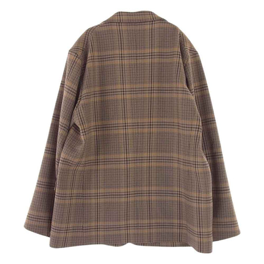 AURALEE オーラリー A9AJ01SC WOOL SERGE CHECK JACKET ウール サージ チェック テーラード ジャケット ブラウン系 4【美品】【中古】