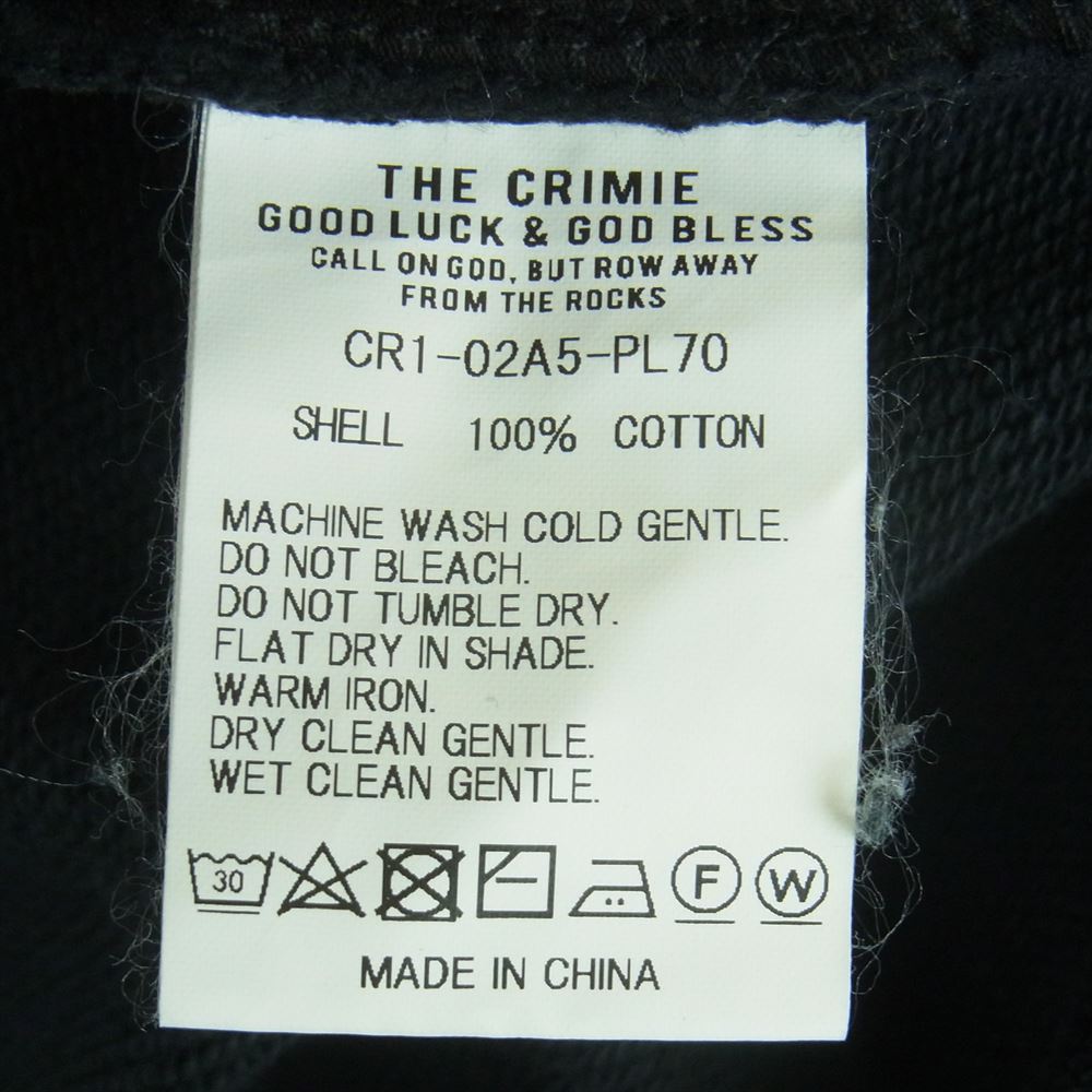 CRIMIE クライミー CR1-02A5-PL70 VINTAGE OVERDYE LETTERING ヴィンテージ オーバーダイ 後染め スウェット パンツ ブラック系 ダークグレー系 黒寄りのダークグレー系 XXL【中古】