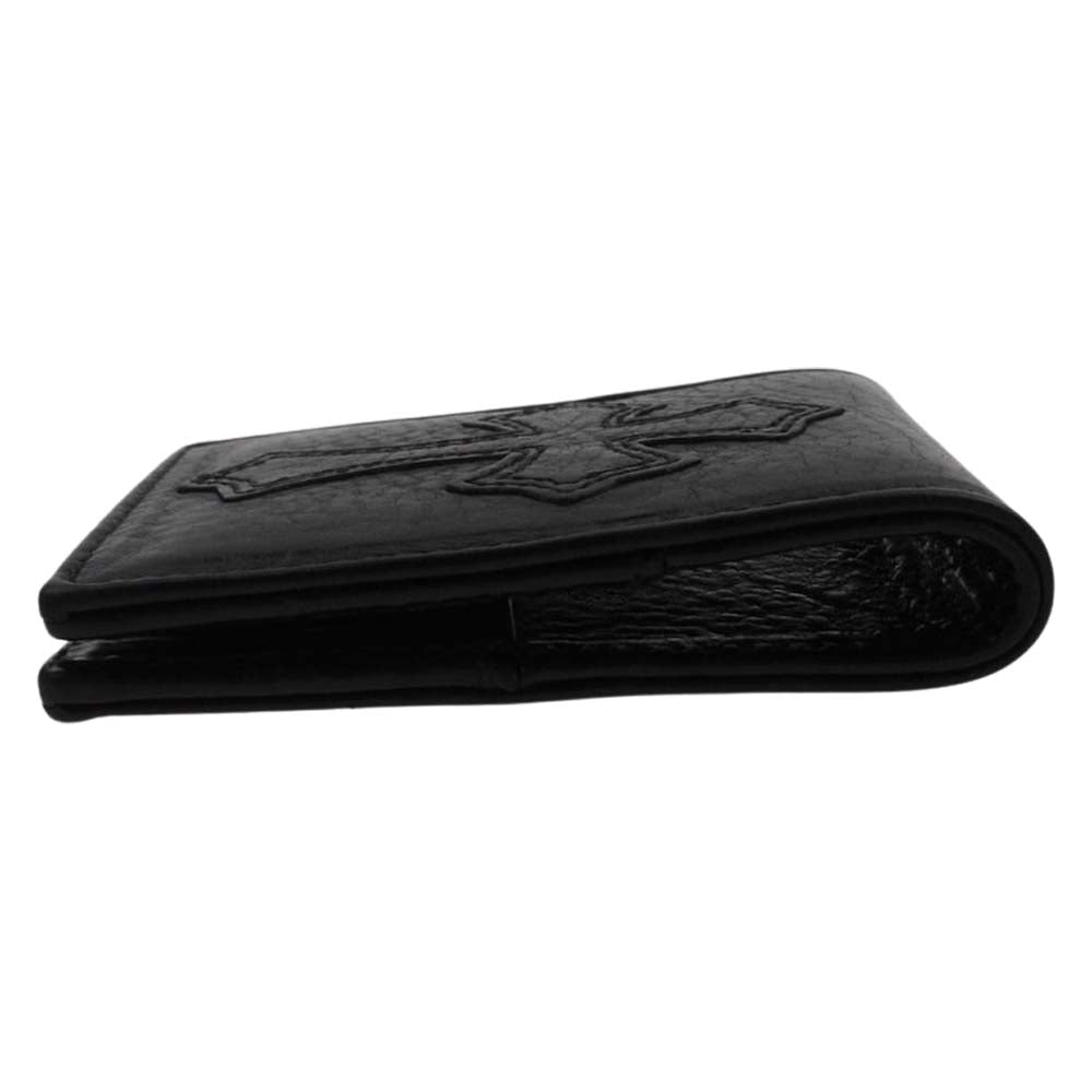CHROME HEARTS クロムハーツ（原本無） MEMO HOLDER MINI CHクロスパッチ レザー メモホルダー カバー ブラック系【中古】