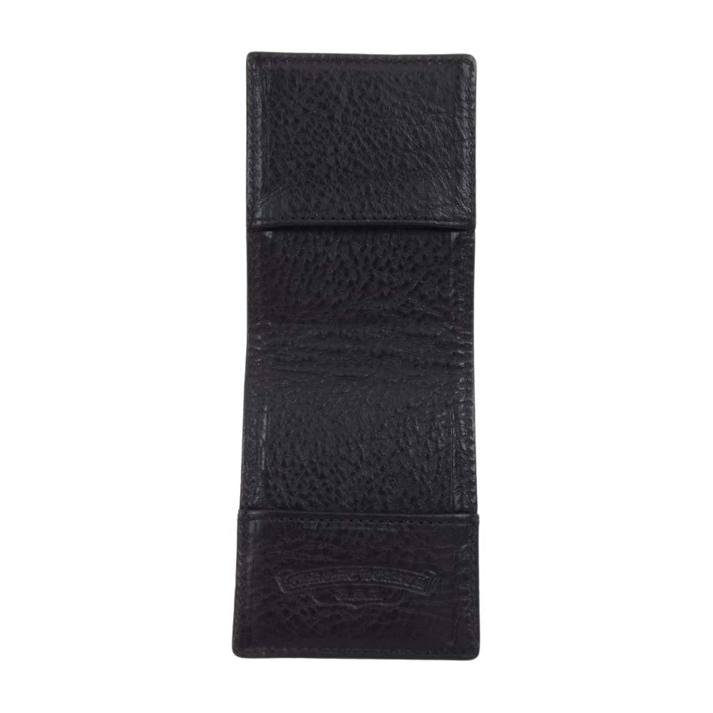 CHROME HEARTS クロムハーツ（原本無） MEMO HOLDER MINI CHクロスパッチ レザー メモホルダー カバー ブラック系【中古】