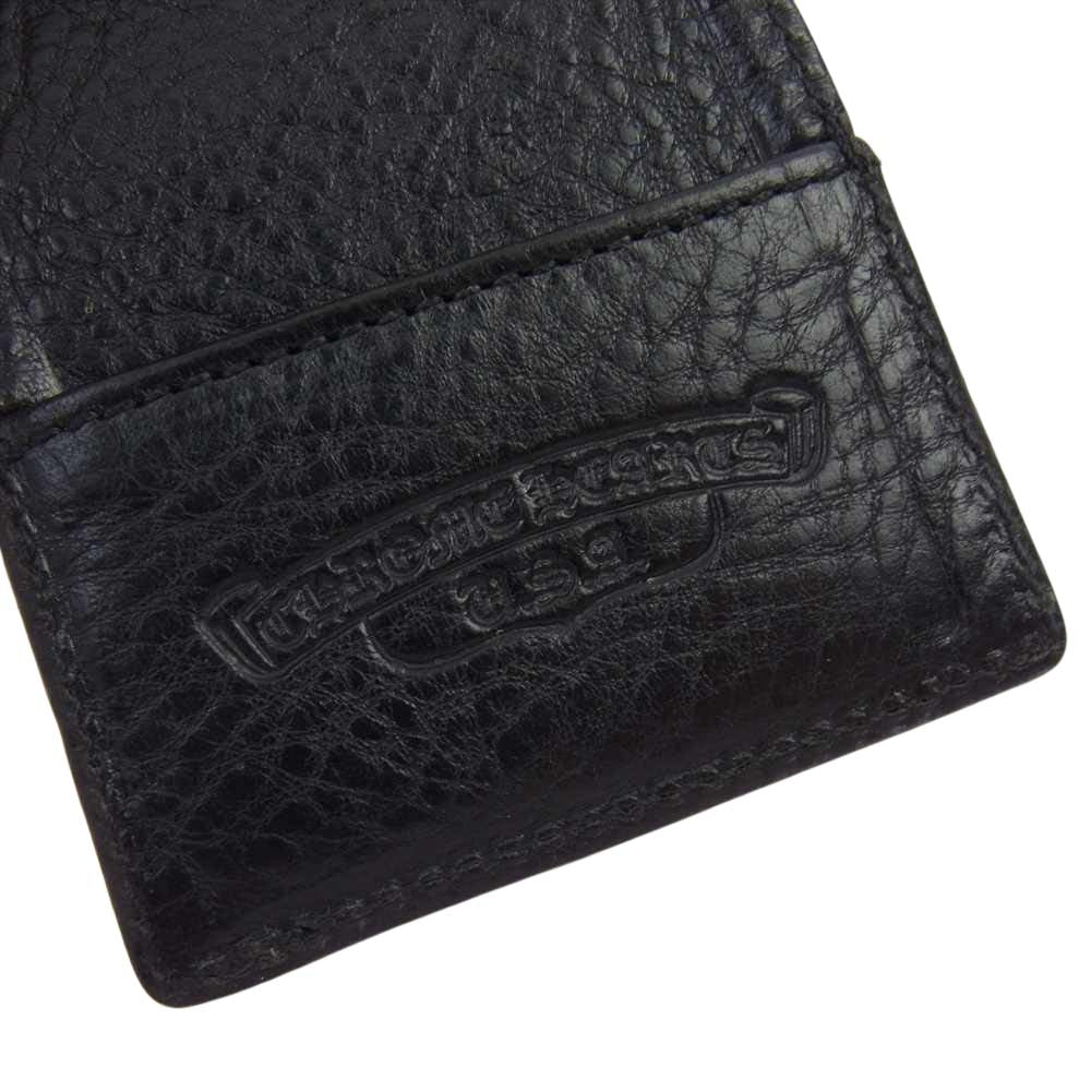 CHROME HEARTS クロムハーツ（原本無） MEMO HOLDER MINI CHクロスパッチ レザー メモホルダー カバー ブラック系【中古】