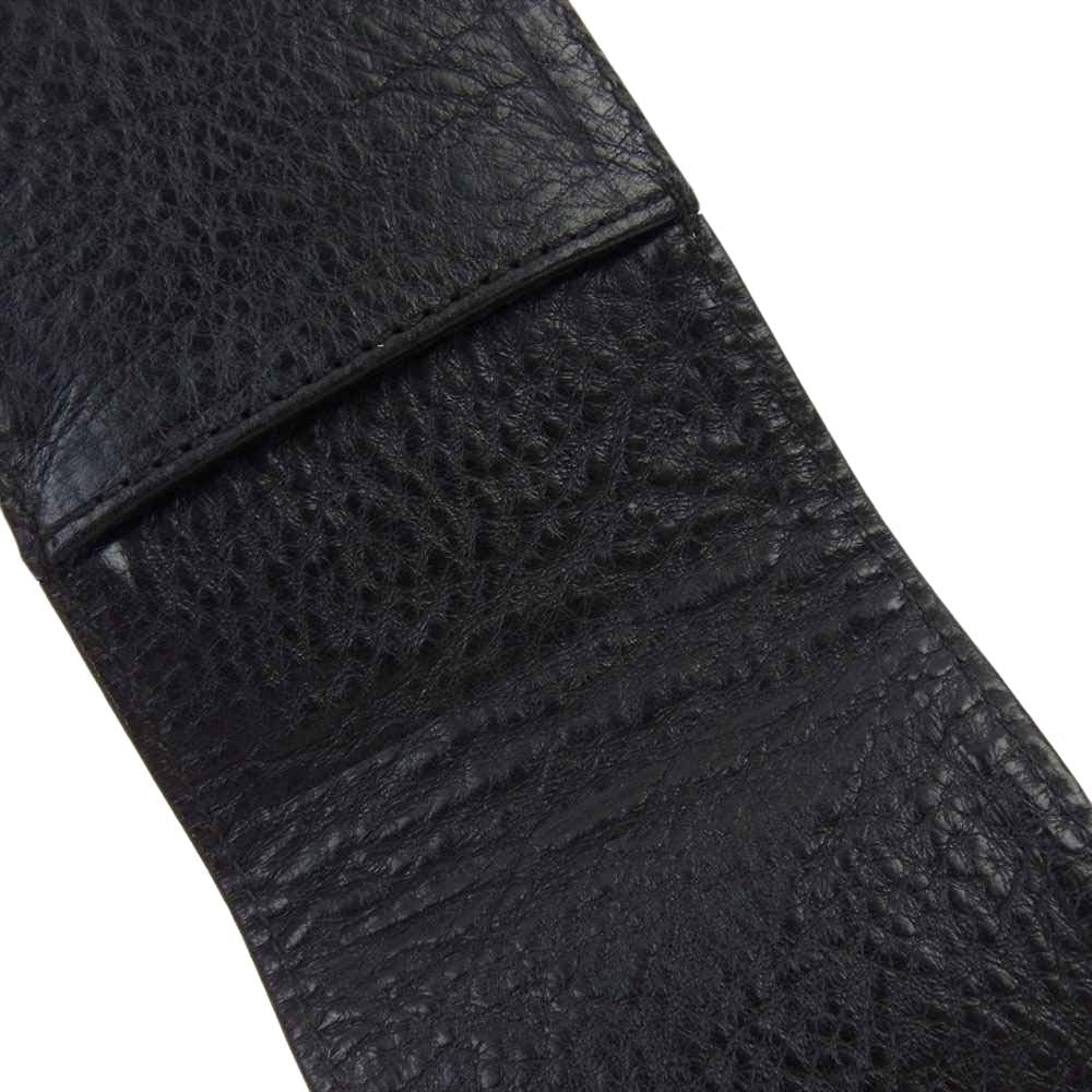CHROME HEARTS クロムハーツ（原本無） MEMO HOLDER MINI CHクロスパッチ レザー メモホルダー カバー ブラック系【中古】