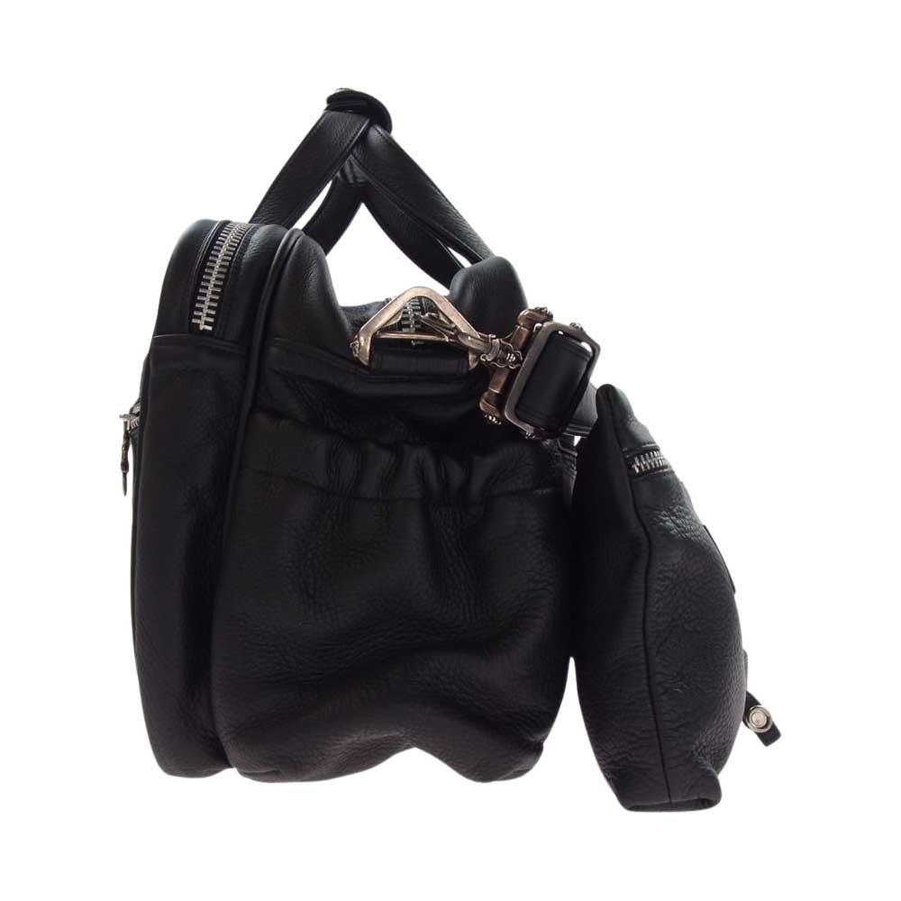 CHROME HEARTS クロムハーツ（原本無） ダイパーバッグ プレーン マザーズバック ポーチ付 2WAY ショルダー ボストンバッグ ブラック系【中古】
