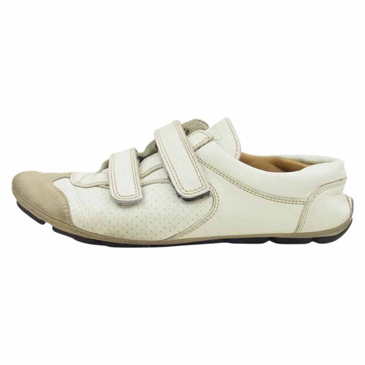 PRADA プラダ 1P6532 ベルクロ ローカット ドライビング シューズ スニーカー ベージュ系 36.5【中古】