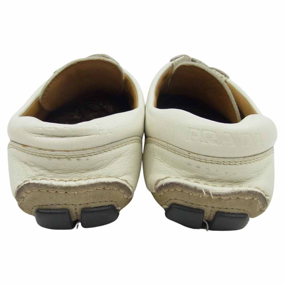 PRADA プラダ 1P6532 ベルクロ ローカット ドライビング シューズ スニーカー ベージュ系 36.5【中古】