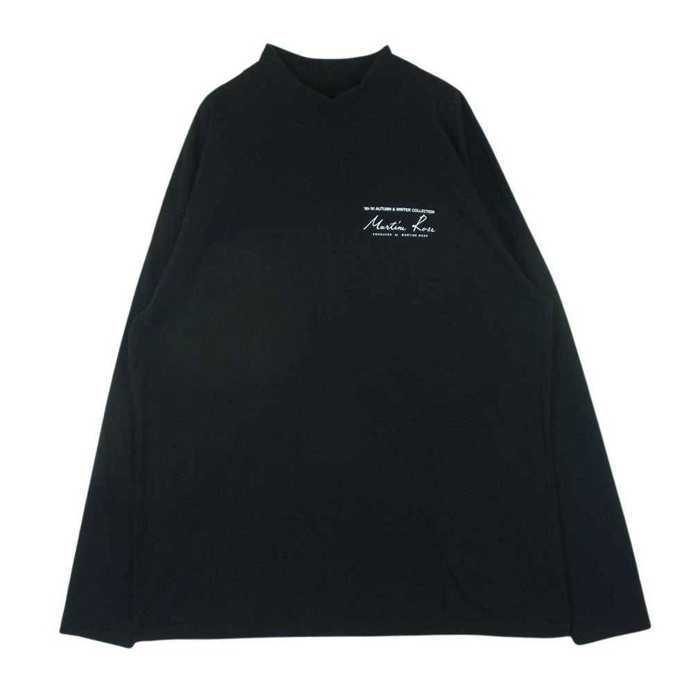 マーティンローズ モックネック ロゴ 長袖 Tシャツ ブラック系 L【中古】
