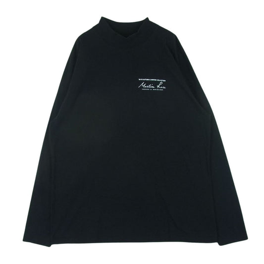 マーティンローズ モックネック ロゴ 長袖 Tシャツ ブラック系 L【中古】