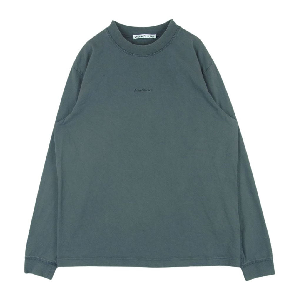 ACNE STUDIOS アクネストゥディオズ FN-MN-TSHI000279 ちびロゴ 炭黒 長袖 クルーネック Tシャツ カットソー グレー系 S【中古】