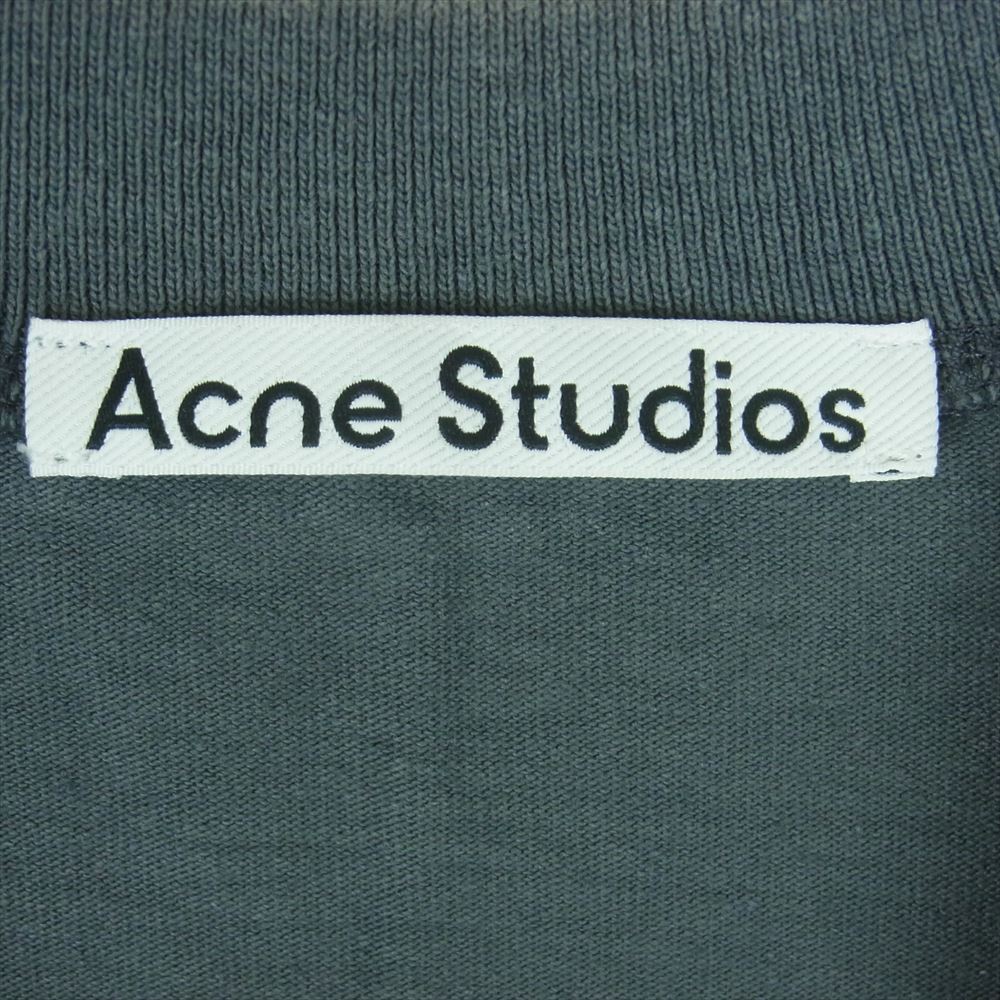 ACNE STUDIOS アクネストゥディオズ FN-MN-TSHI000279 ちびロゴ 炭黒 長袖 クルーネック Tシャツ カットソー グレー系 S【中古】