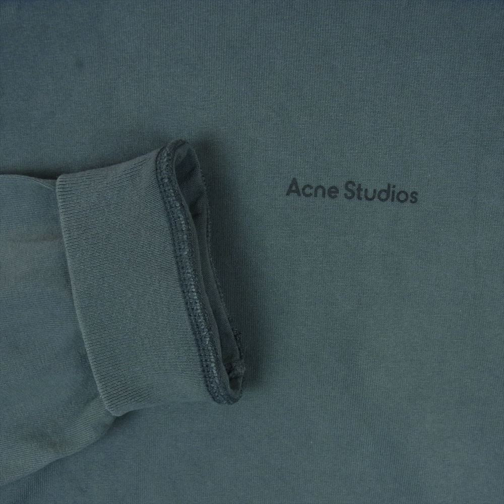 ACNE STUDIOS アクネストゥディオズ FN-MN-TSHI000279 ちびロゴ 炭黒 長袖 クルーネック Tシャツ カットソー グレー系 S【中古】