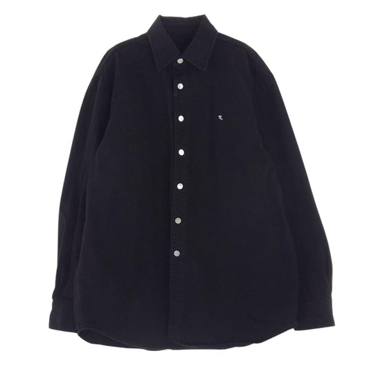 RAF SIMONS ラフシモンズ 21AW MOD.212-M245 Big fit denim shirt ロゴパッチ ビッグフィット デニム シャツ ブラック系 XS【中古】