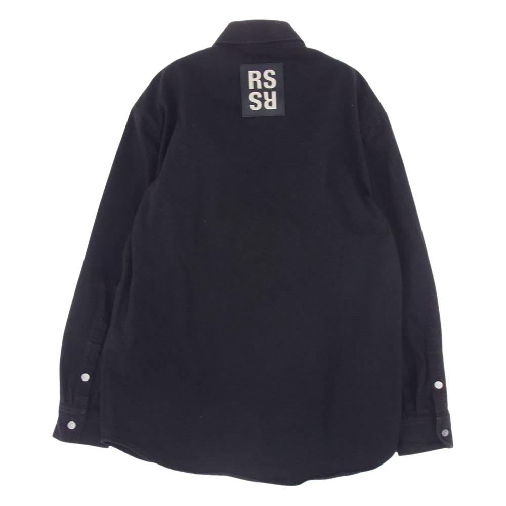 RAF SIMONS ラフシモンズ 21AW MOD.212-M245 Big fit denim shirt ロゴパッチ ビッグフィット デニム シャツ ブラック系 XS【中古】