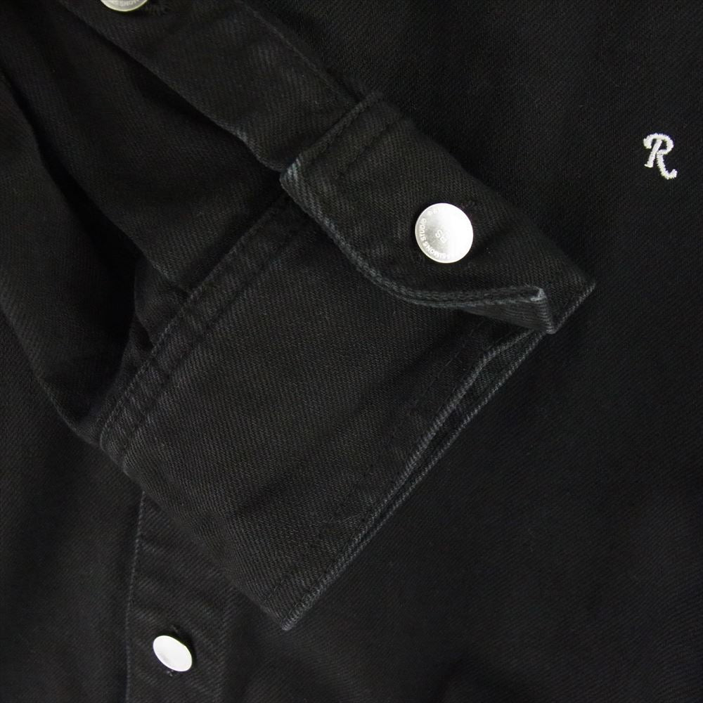 RAF SIMONS ラフシモンズ 21AW MOD.212-M245 Big fit denim shirt ロゴパッチ ビッグフィット デニム シャツ ブラック系 XS【中古】