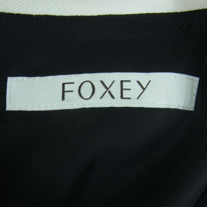 FOXEY フォクシー 襟付き ウール ノースリーブ ワンピース 日本製 ダークグレー系 38【中古】