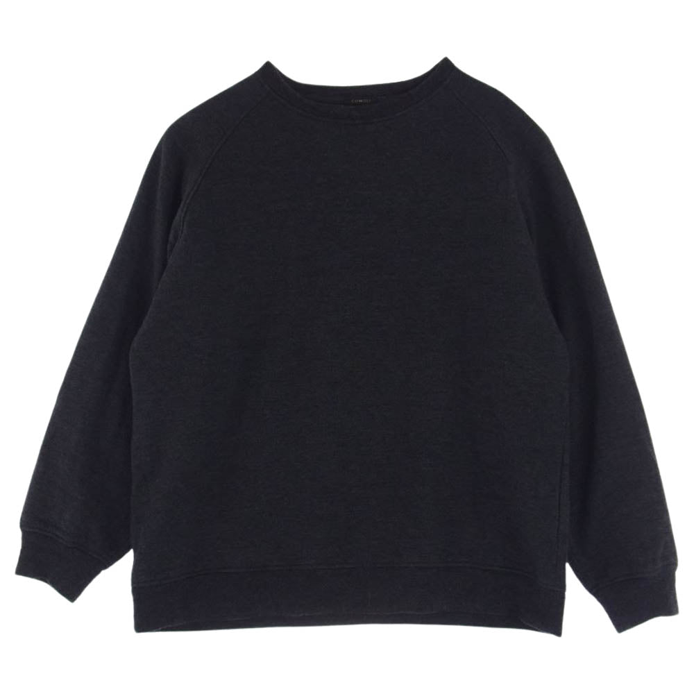 COMOLI コモリ 23AW Y03-05010 W/C/Si ウール カシミヤ シルク 長袖クルー クルーネック スウェット トレーナー チャコール グレー系 2【中古】