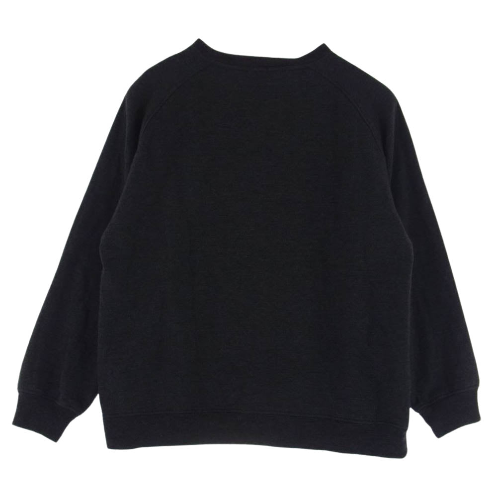 COMOLI コモリ 23AW Y03-05010 W/C/Si ウール カシミヤ シルク 長袖クルー クルーネック スウェット トレーナー チャコール グレー系 2【中古】