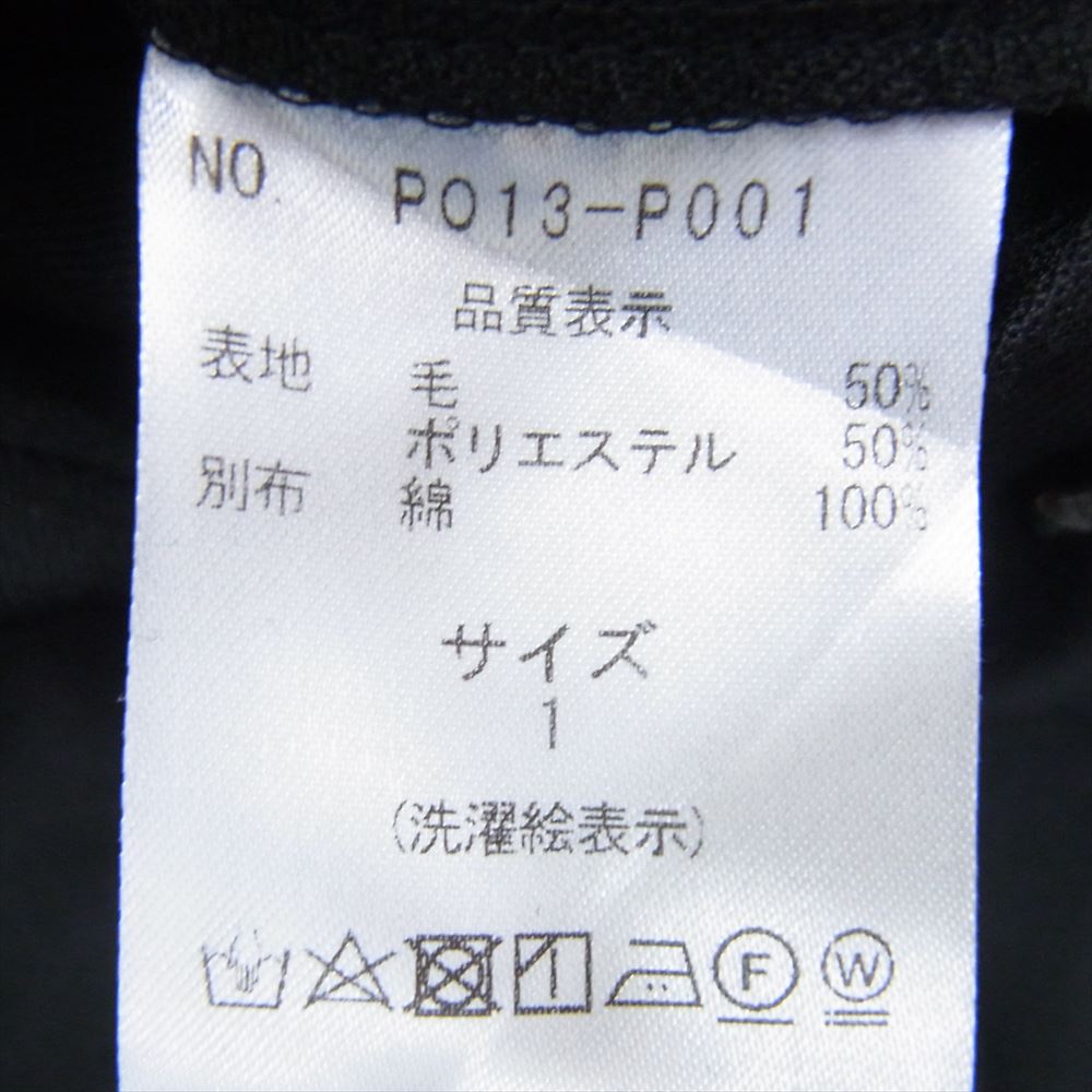 ポート バイ アーク PO13-P001 Wool Denim Chambray Trousers ウール トラウザーズ パンツイージー スラックス ブラック系 1【極上美品】【中古】