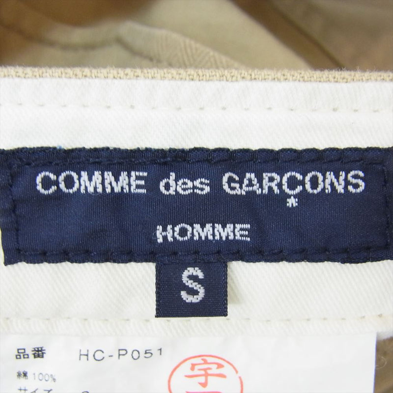 COMME des GARCONS HOMME コムデギャルソンオム 07SS HC-P051 サイド アジャスター 二ータック カーゴ パンツ ベージュ系 S【中古】