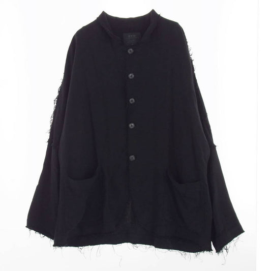 Yohji Yamamoto ヨウジヤマモト UV-J04-034 S'YTE サイト C/RY LINEN-BLEND KALZE JACKET 断ち切り テーラードジャケット ブラック系 3【中古】
