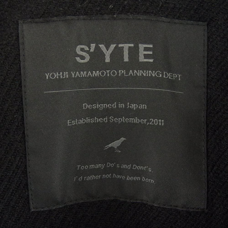 Yohji Yamamoto ヨウジヤマモト UV-J04-034 S'YTE サイト C/RY LINEN-BLEND KALZE JACKET 断ち切り テーラードジャケット ブラック系 3【中古】