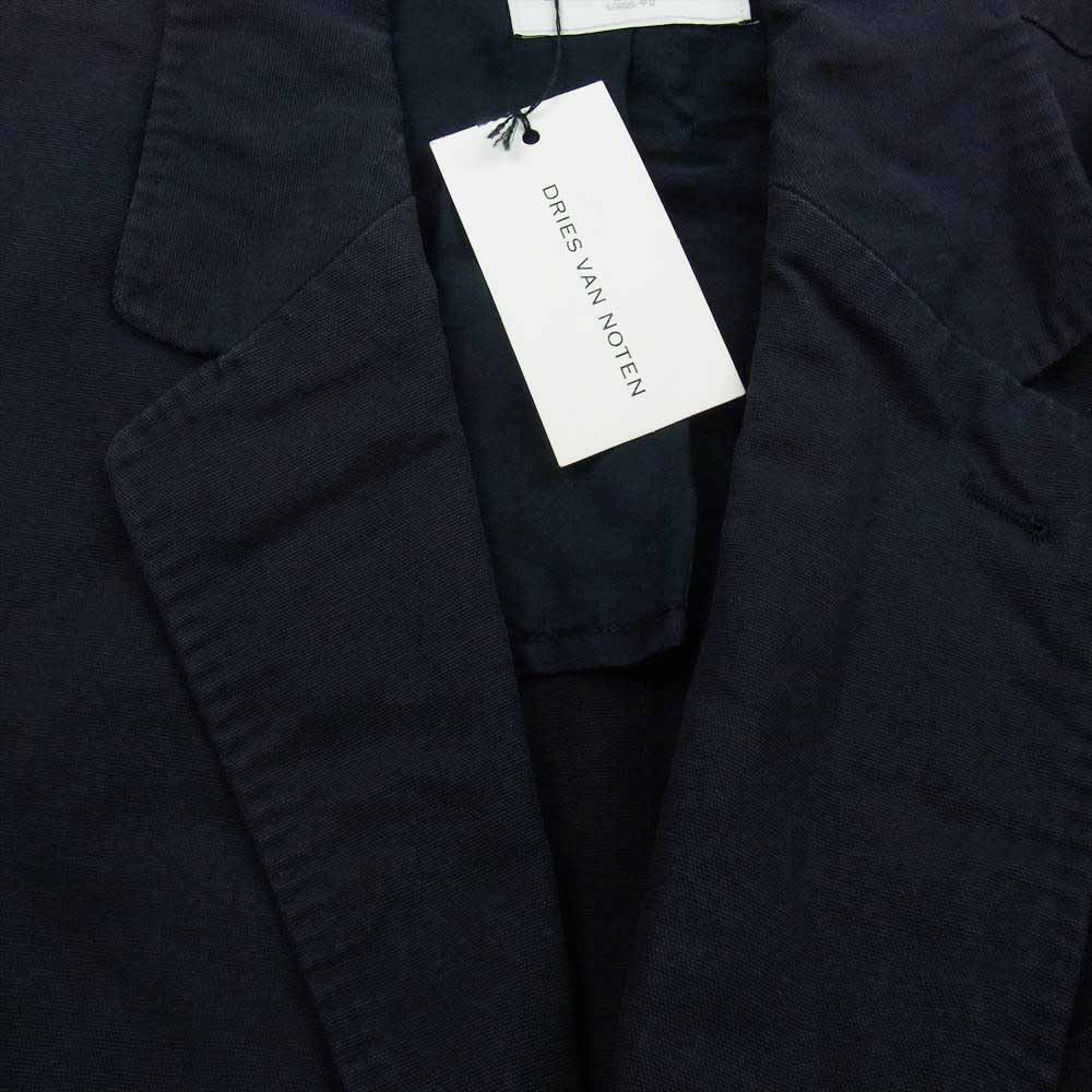 DRIES VAN NOTEN ドリスヴァンノッテン BURKE 5175 BLA M.W.JACKET ピークドラペル テーラード ジャケット ネイビー系 48【中古】