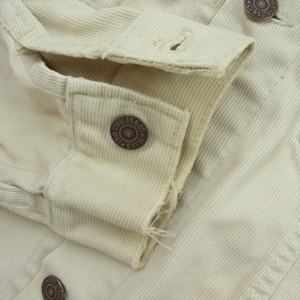 Levi's リーバイス 60s BigE 不均等V ボタン裏刻印524 ピケジャケット オフホワイト系【中古】
