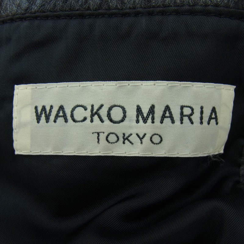 WACKO MARIA ワコマリア 09AW 09AW-LEA-03 カウレザー 牛革 シングル ライダースジャケット ブラック系 S【中古】