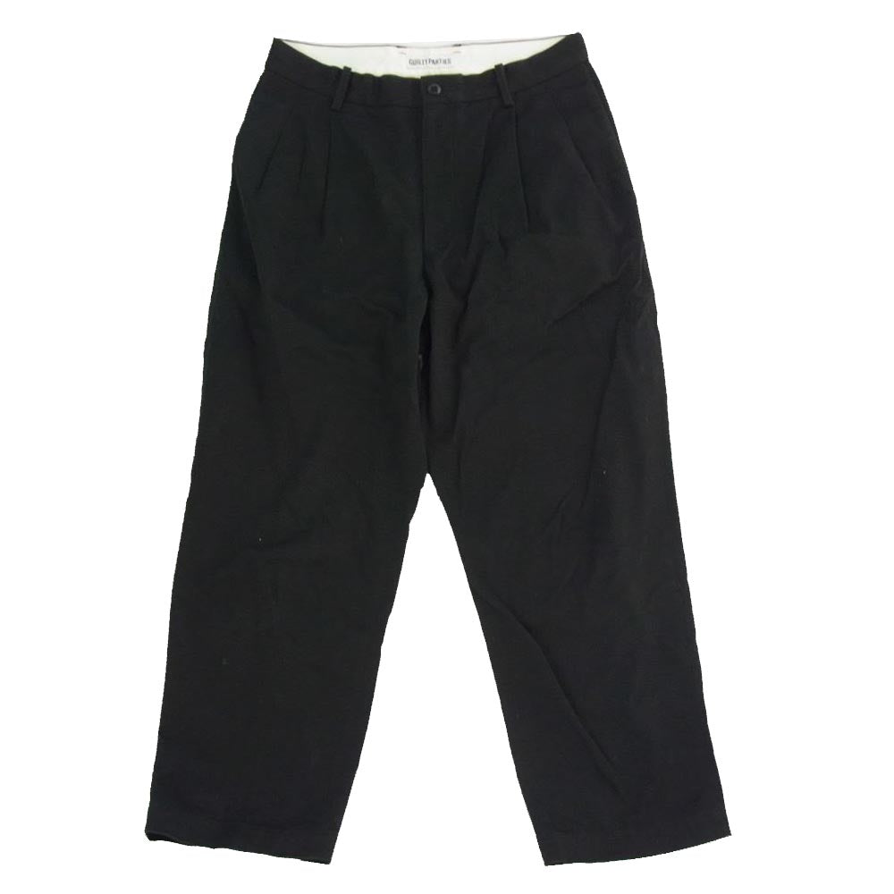 WACKO MARIA ワコマリア 23SS DOUBLE PLEATED CHINO TROUSERS 2タック トラウザーズ パンツ ブラック系 L【中古】