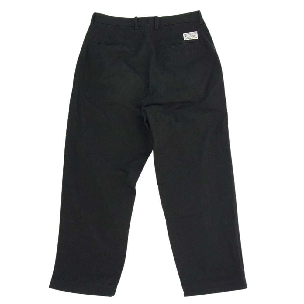 WACKO MARIA ワコマリア 23SS DOUBLE PLEATED CHINO TROUSERS 2タック トラウザーズ パンツ ブラック系 L【中古】