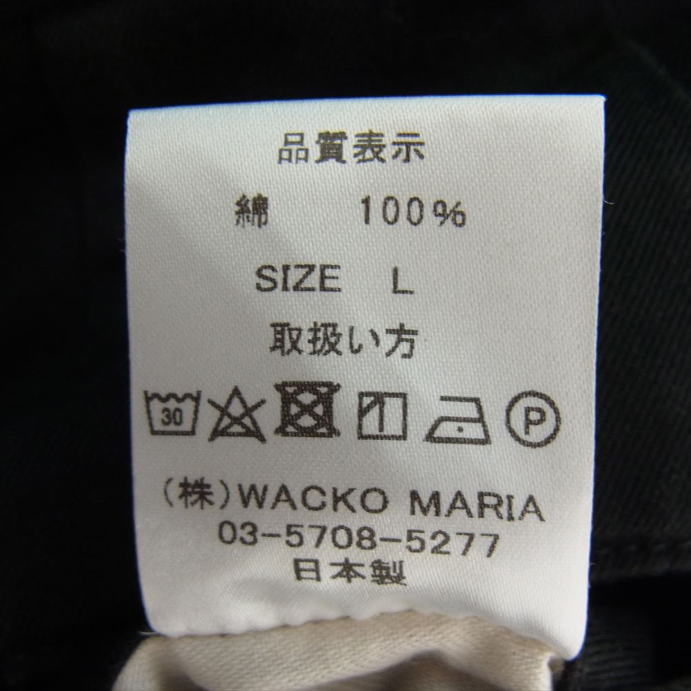 WACKO MARIA ワコマリア 23SS DOUBLE PLEATED CHINO TROUSERS 2タック トラウザーズ パンツ ブラック系 L【中古】