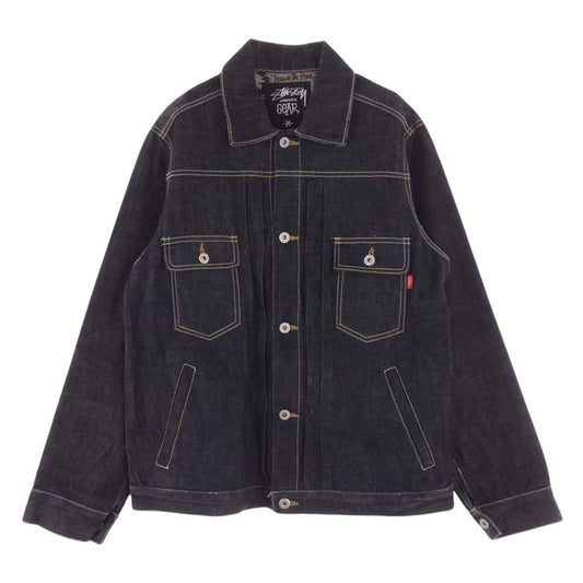 STUSSY ステューシー Authentic GEAR オーセンティックギア 裏地総柄 吹き出し柄 デニム ジャケット インディゴブルー系 M【中古】