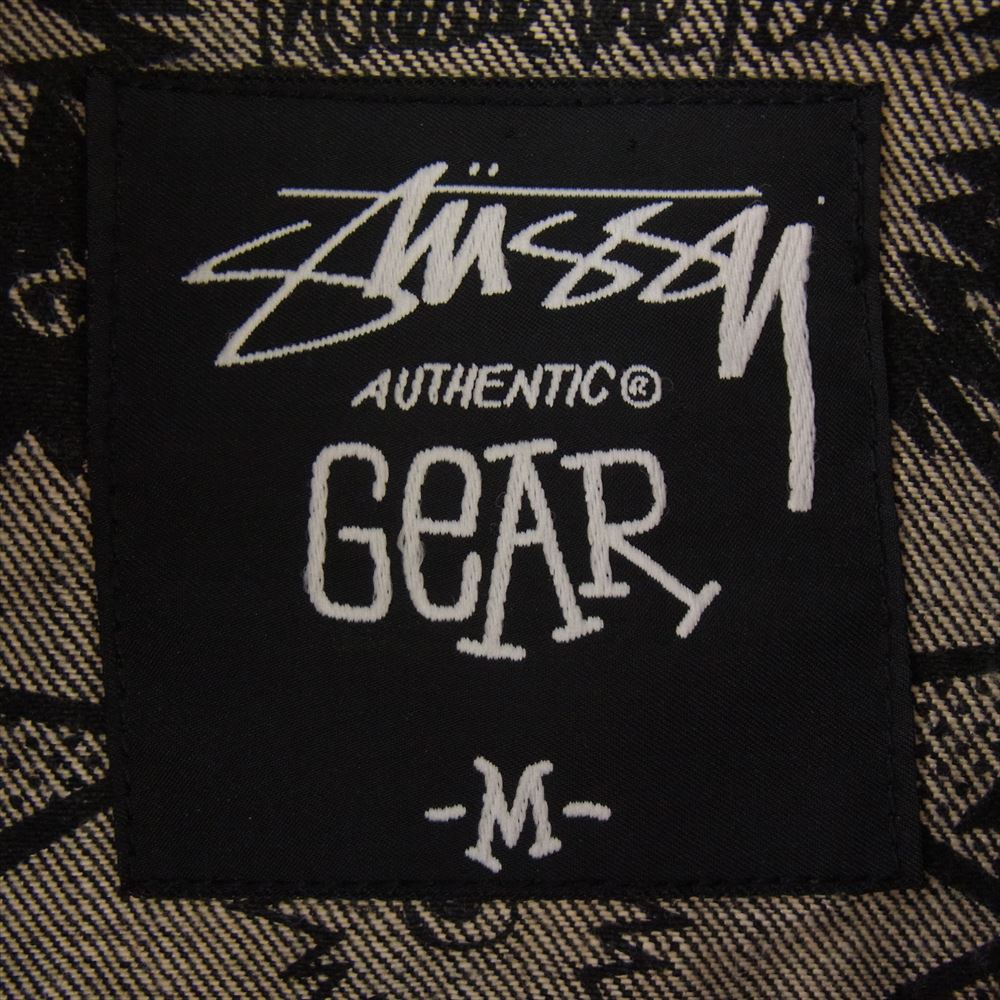 STUSSY ステューシー Authentic GEAR オーセンティックギア 裏地総柄 吹き出し柄 デニム ジャケット インディゴブルー系 M【中古】