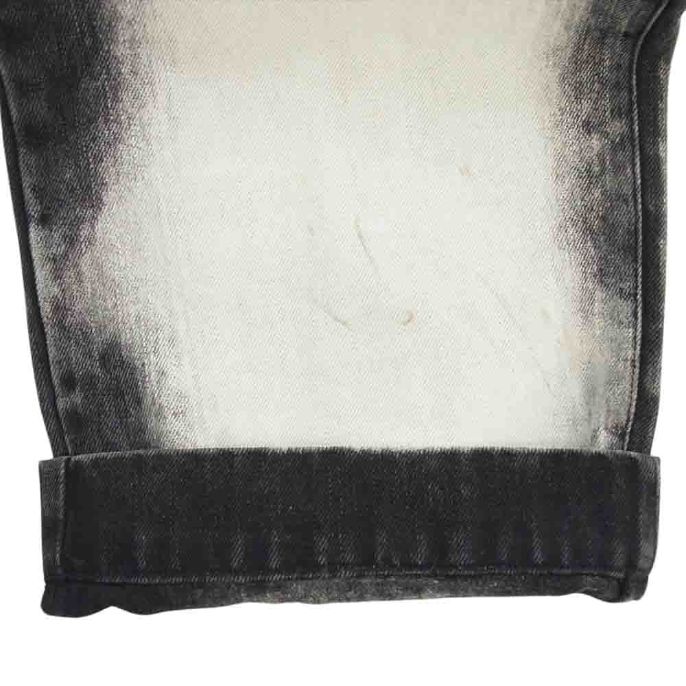 ザンダーゾウ ブリーチ ストレート デニム パンツ ブラック系 グレー系 46【中古】