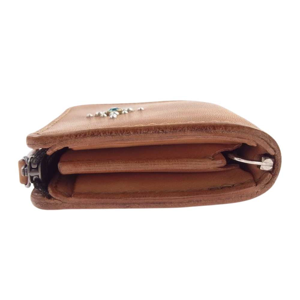 THE FLAT HEAD ザフラットヘッド STOCKBURG ストックバーグ 多脂革 コンパクト ウォレット 財布 ブラウン系【中古】