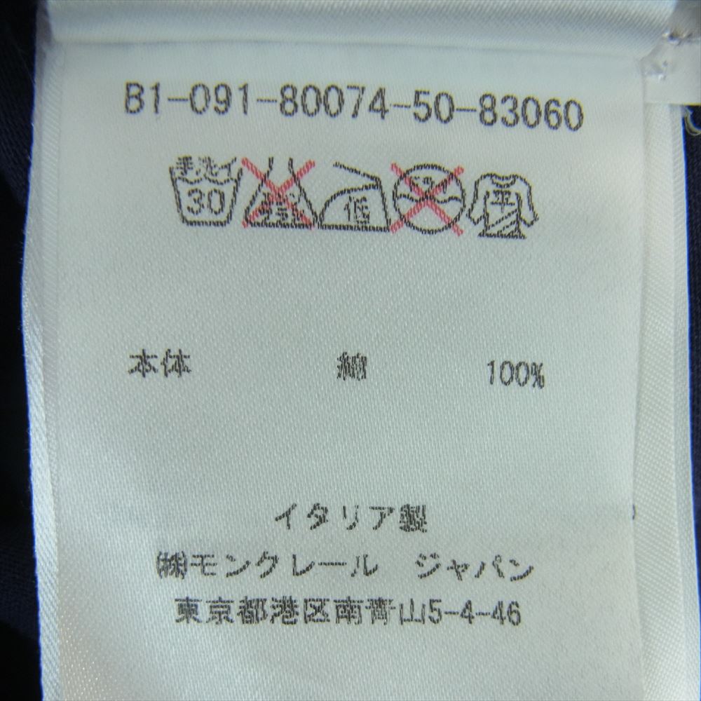 MONCLER モンクレール B10918007450 国内正規品 MAGLIA T-SHIRT モザイクロゴプリント マリア クルーネック 半袖 Tシャツ ネイビー系 L【中古】