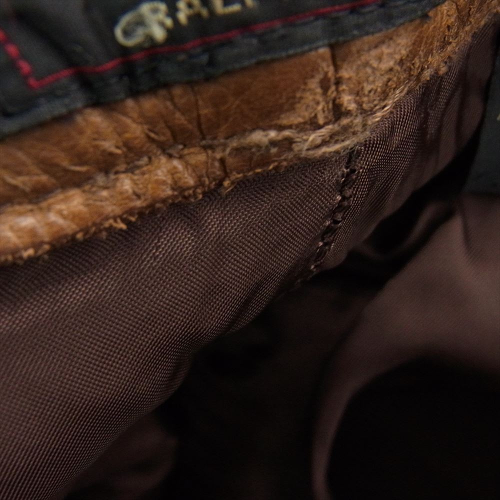 RRL ダブルアールエル PP-RD-YW-3810 牛革 レザー バイカー パンツ ブラウン系 28/30【中古】